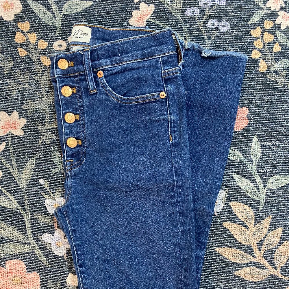 J Crew Toothpick Dark Blue Jeans Women’s, Size 27